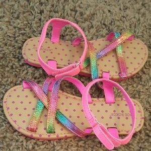 Little girls Joe boxer sandles glitter rainbow