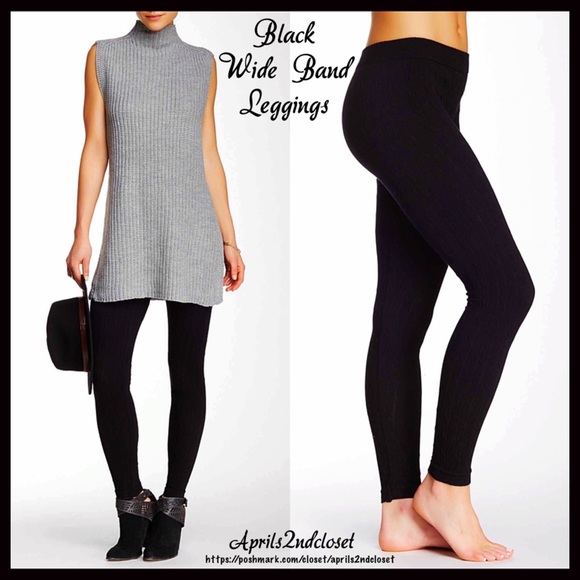 ❌SOLD❌BLACK WIDE WAISTBAND LEGGINGS - Picture 4 of 4