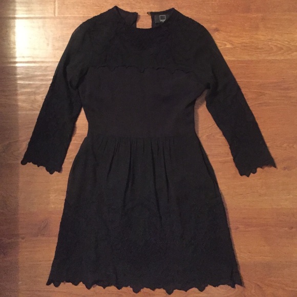 Dolce Vita black lace embroidered dress