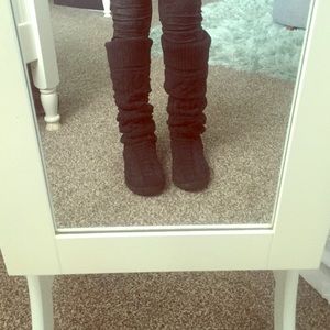 Over the knee knit black UGG boots