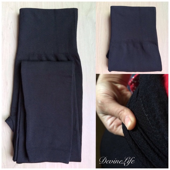 Grey Fleece Leggings High Waist Tummy Tuck Control - Picture 2 of 3