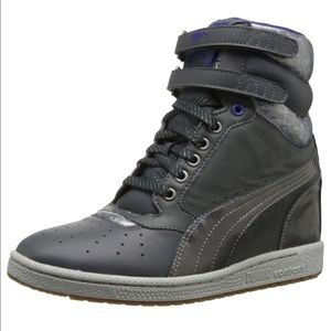 PUMA Women's Hidden Wedge Sneakers, Lace-Up, Gray