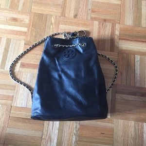 Tory Burch Marion Chain Strap Backpack in Black