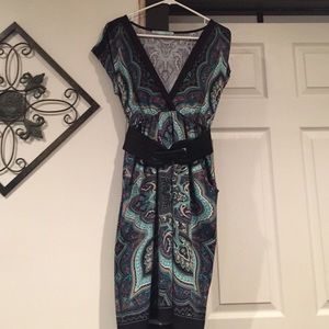 Print dress with pockets