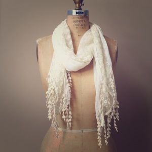 Anthropologie white scarf