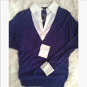 Theory Button up with Sweater