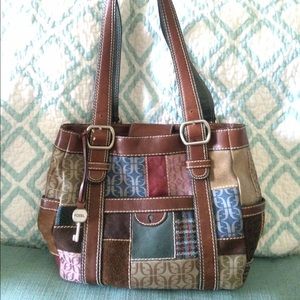 fossil patchwork purse
