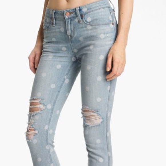 Marc by Marc Jacobs Distressed Print Skinny Jeans