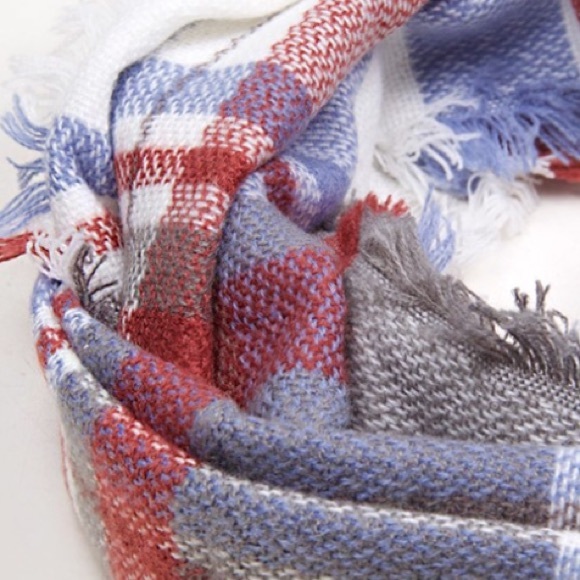 🌺❗LAST❗Light blue Brick plaid infinity scarf - Picture 2 of 3