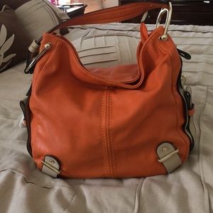 Orange leather handbag - make an offer!