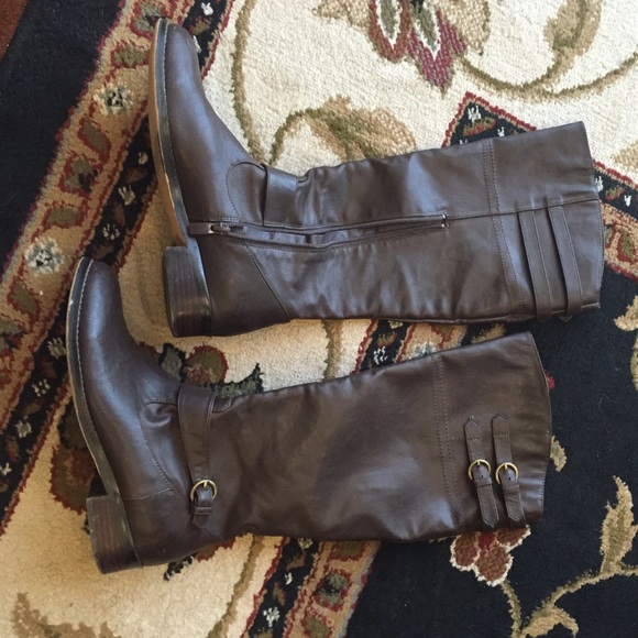 Brown riding boots