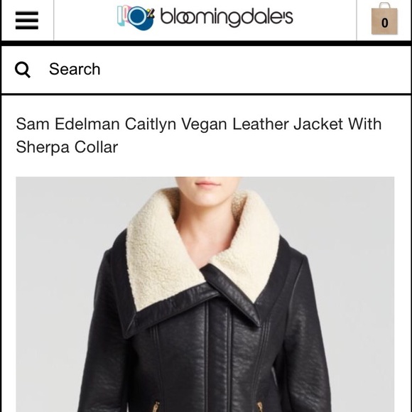 Sam Edelman Vegan Leather Jacket w/ Sherpa Collar