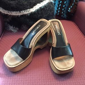PRICED TO MOVE TODAY! Two Lips wooden wedge shoes