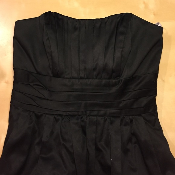 Black strapless David's Bridal dress