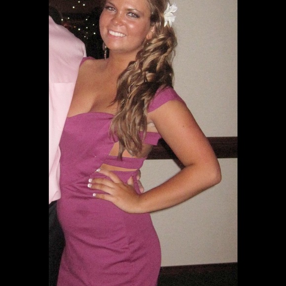Magenta Cutout Cocktail Dress