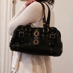 Black Leather Coach Legacy Satchel w/ Hardware