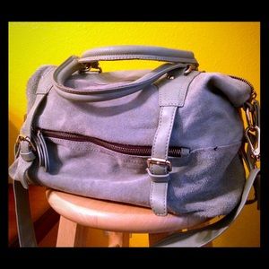 Large dual textured Suede Bag