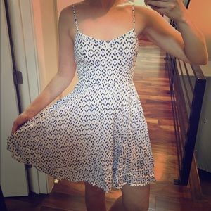 Blue and White fit and flare sun dress