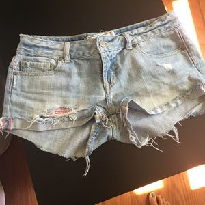 VS Pink distressed shorts