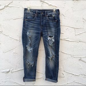 Fits like a 0 AE Boyfriend Cropped Jeans