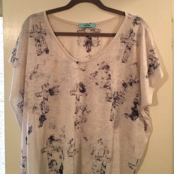 Karlie Distressed Cross Printed Tee