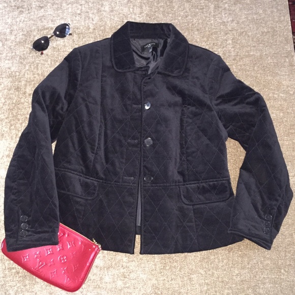 Talbots quilted petite jacket black