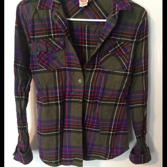 Green and Purple Plaid Flannel