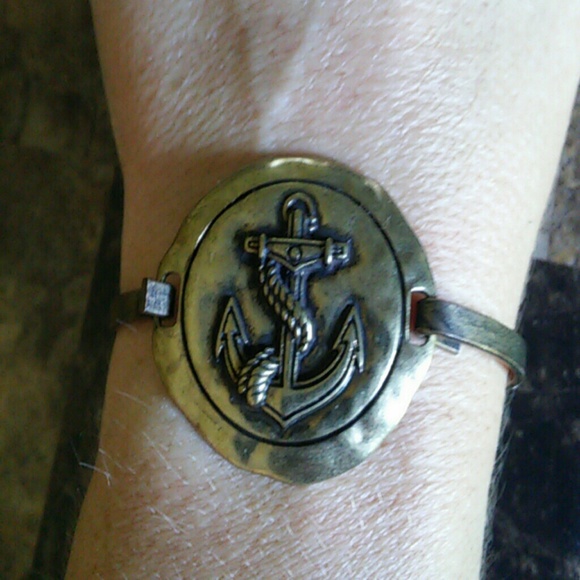 Vintage Brass Anchor Bracelet