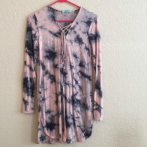 Karlie Lattice tie-dye tunic