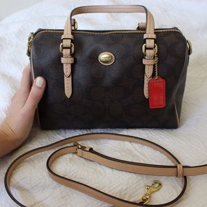 Coach Peyton Signature MiniDomed Crossbody Handbag