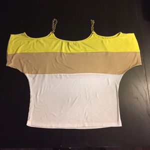 Colorblock cold shoulder top