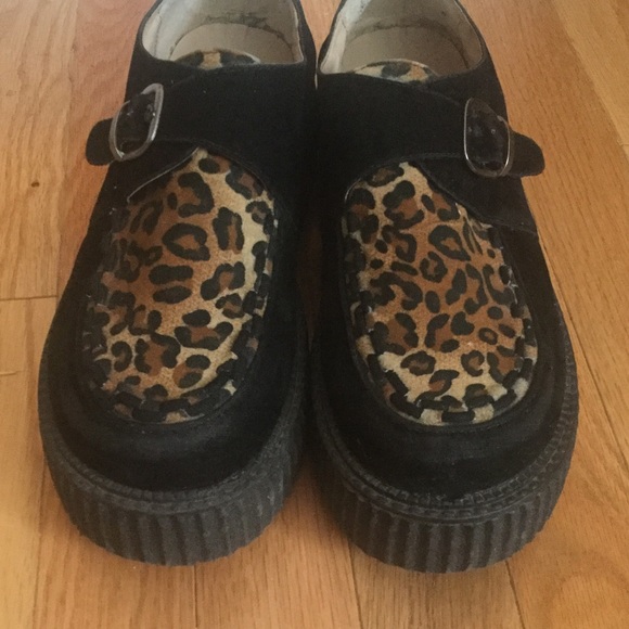 black cheetah print creepers