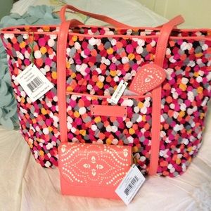 NWT 3 pc Vera Bradley Tote, Wallet & Key Fob