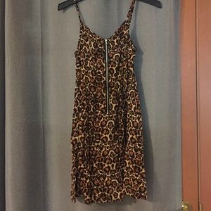 Cheetah print dress with front zipper, from H&M.