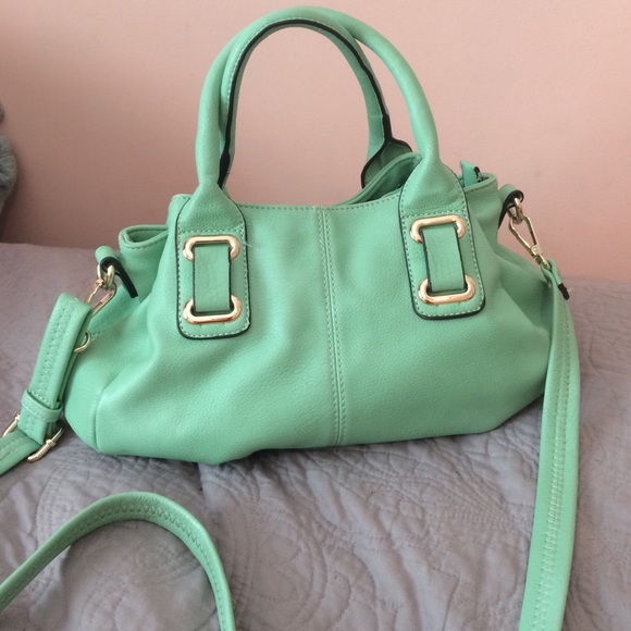 Mint green convertible cross-body purse