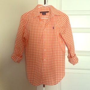 Ralph Lauren checkered blouse.