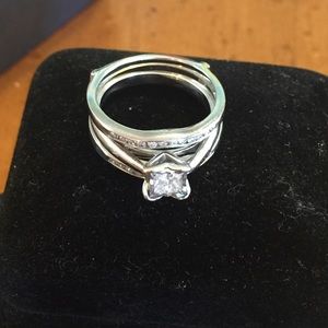 Genuine diamond ring and band. .37 ct.