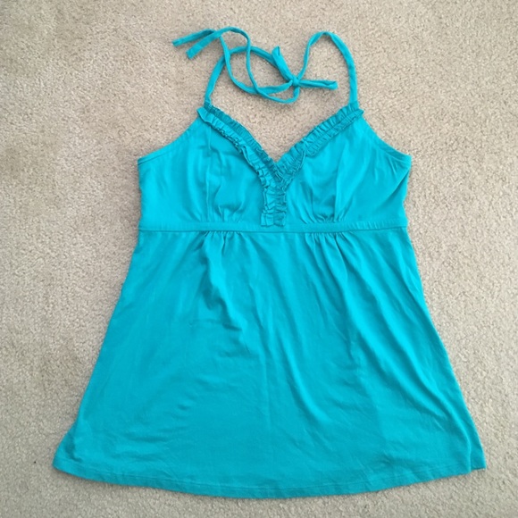 Teal express halter top