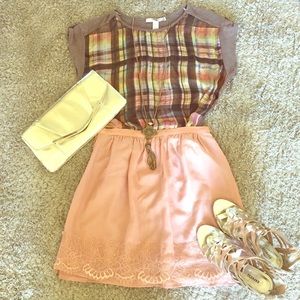 Silky Top and Skirt Outfit