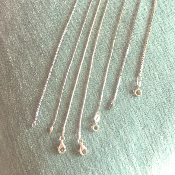 Sterling silver chains.