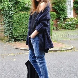 Zara Navy Knit Cardigan