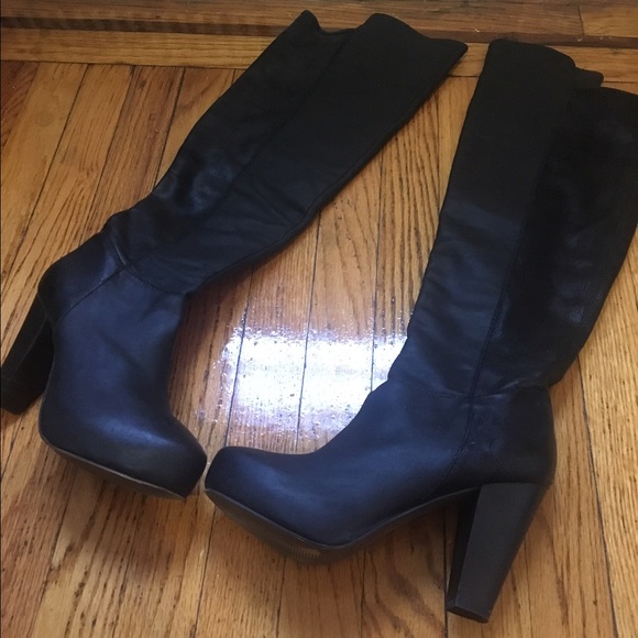 Thigh High Steve Madden Black High Heel Boots 8.5