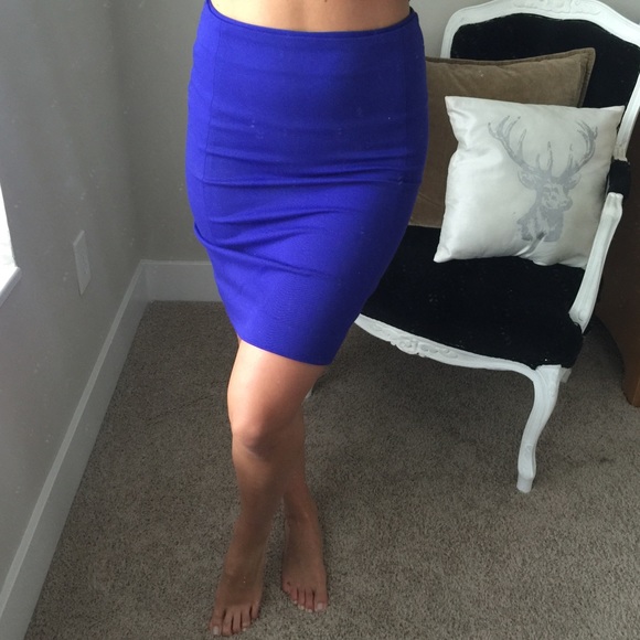 Cobalt Pencil Skirt