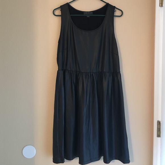 Faux leather dress