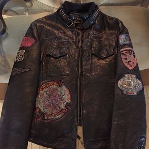 Calf leather Ed Hardy Jacket