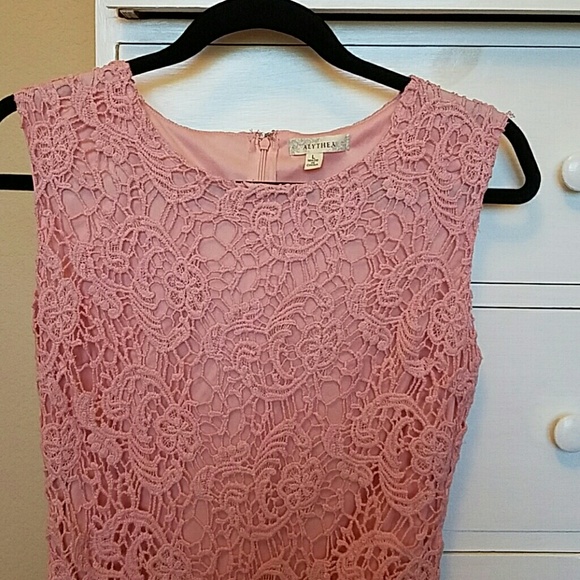 Pink Lace overlay dress