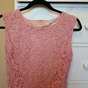 Pink Lace overlay dress