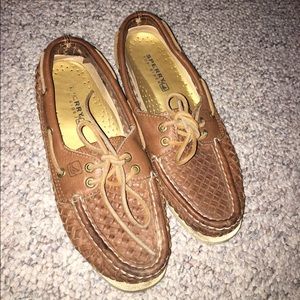 Women's Woven Sperry Topsider Boat Shoes - Size 7
