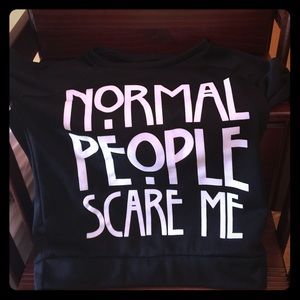 Normal People Scare Me Black Sweatshirt