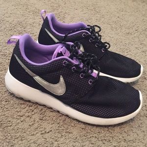 Black and Purple Nike Roshe Run